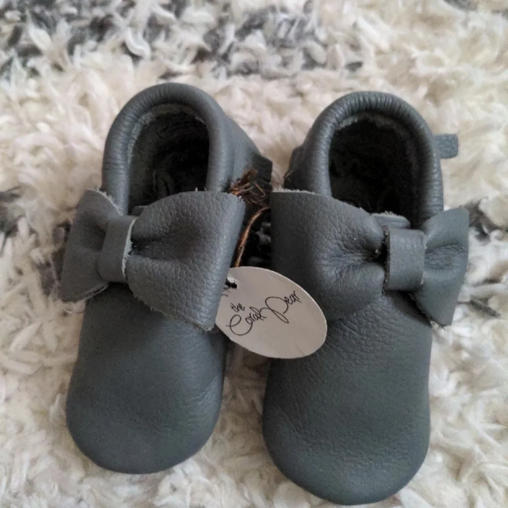 The Coral Pear Girls Leather Moccasins